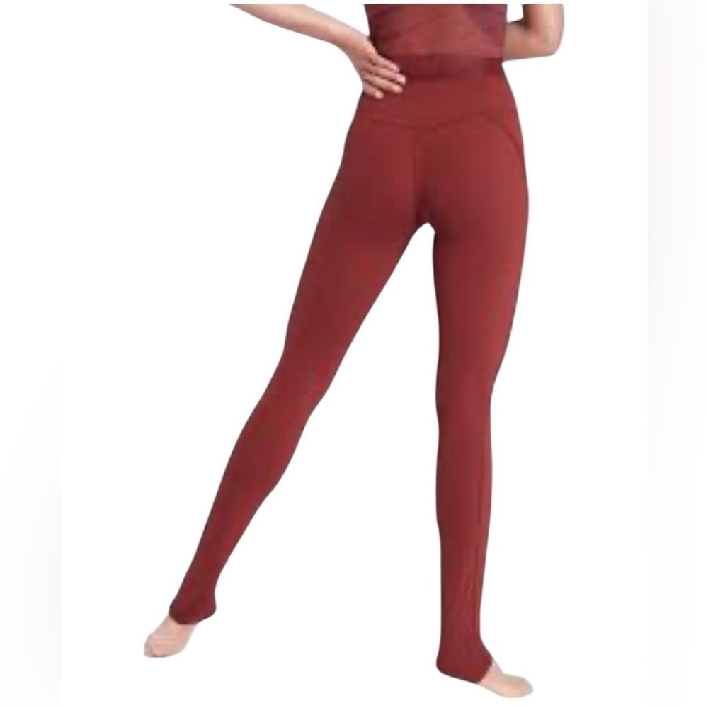 Athleta womens Aura Heel Tight in Powervita maple red color sz XS preloved - Picture 3 of 12